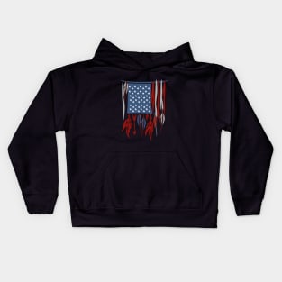 American Flag Feathers Kids Hoodie